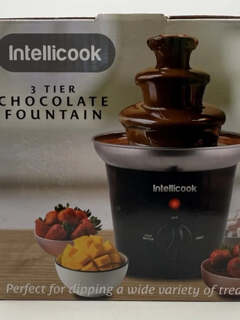 NIB IntelliCook 3-Tier Chocolate Fountain SB1-811 32W Black Silver